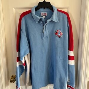 Men’s Vtg NFL Pro Line Houston Oilers 90s Long Sleeved Collared Cotton Knit Polo